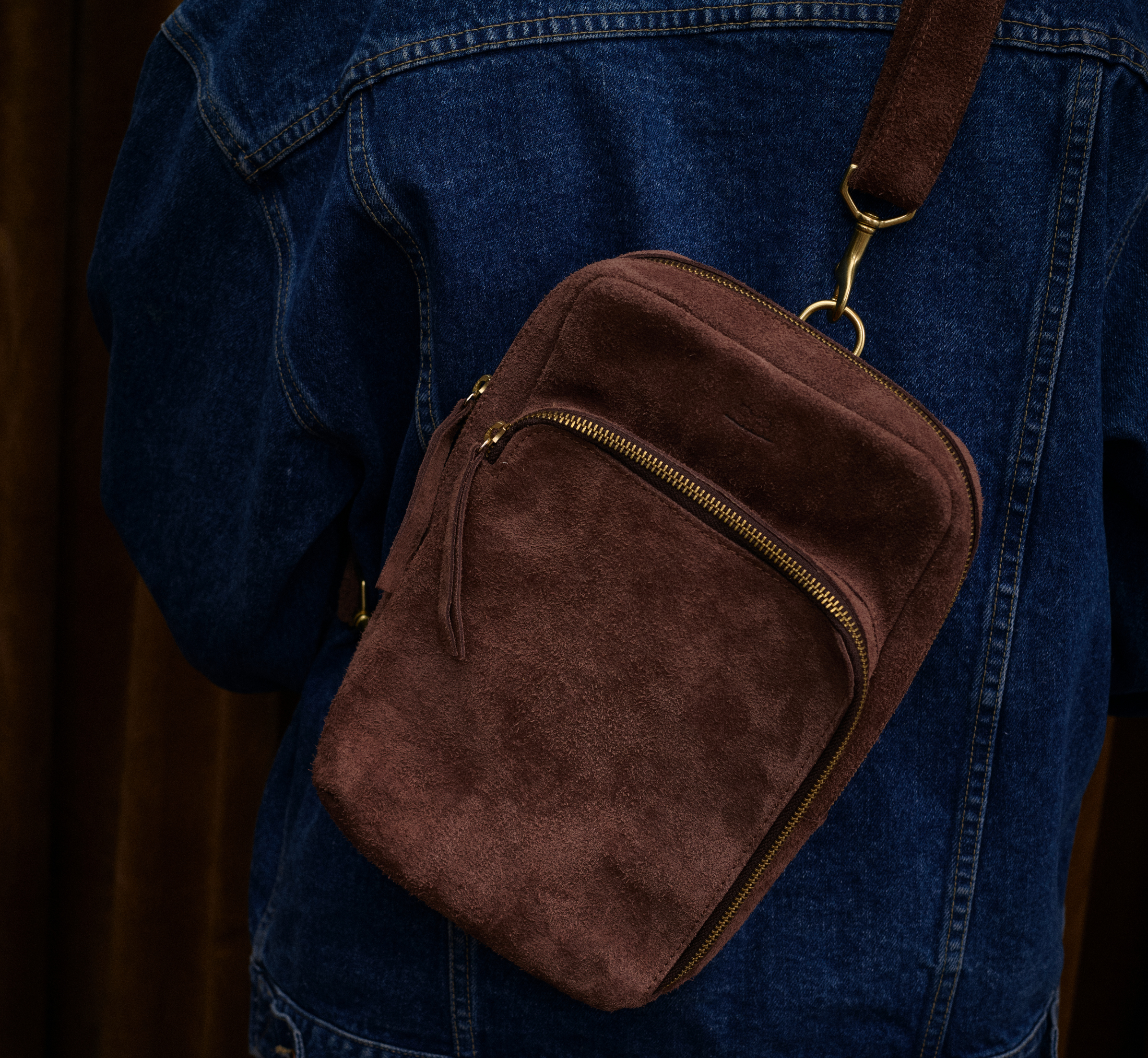 Suede Sling Bag