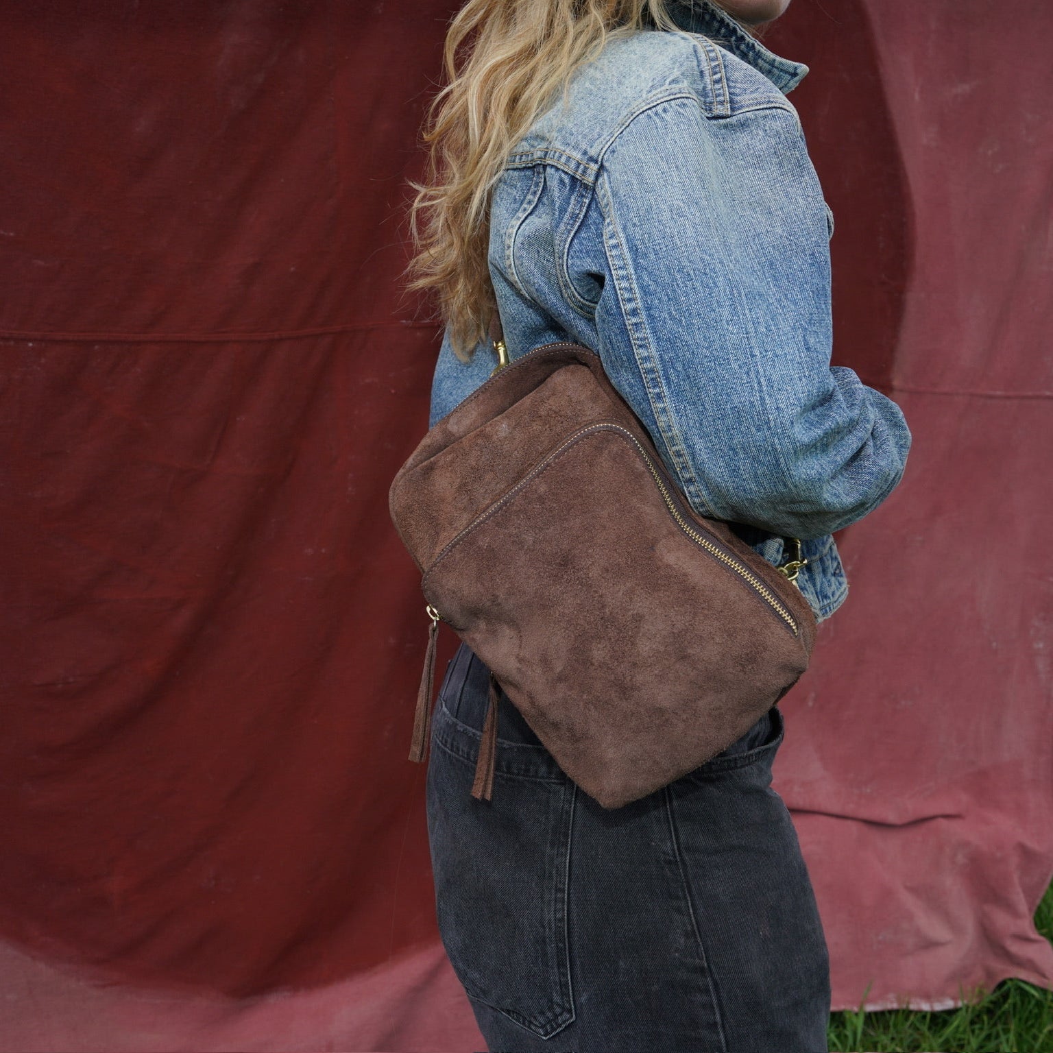 Suede Sling Bag