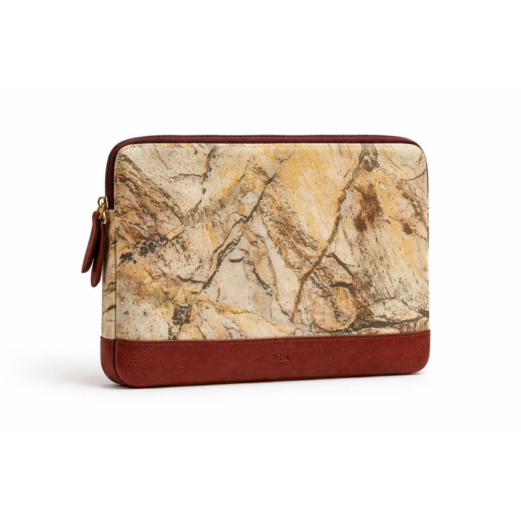 Linen leather laptop case