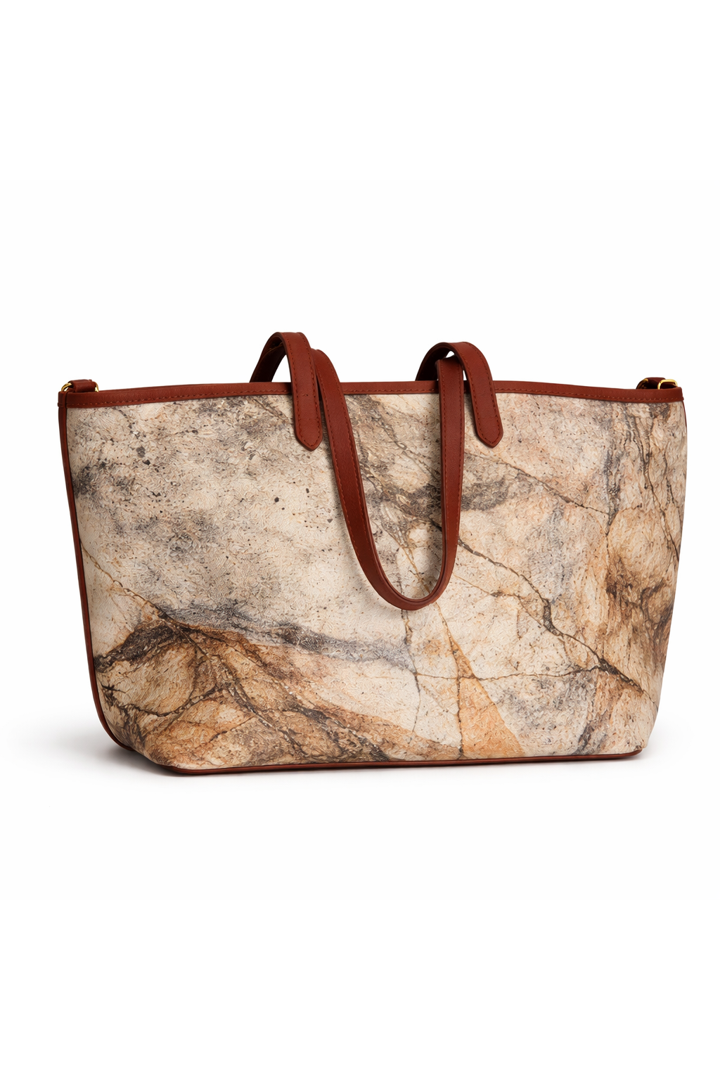 linen and leather tote bag