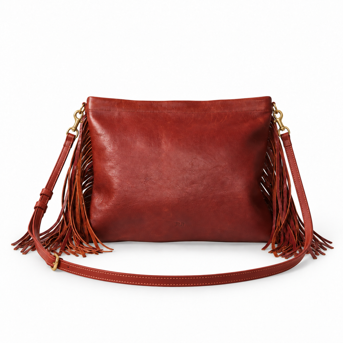 Oversize Fringe Clutch & Leather Shoulder Strap