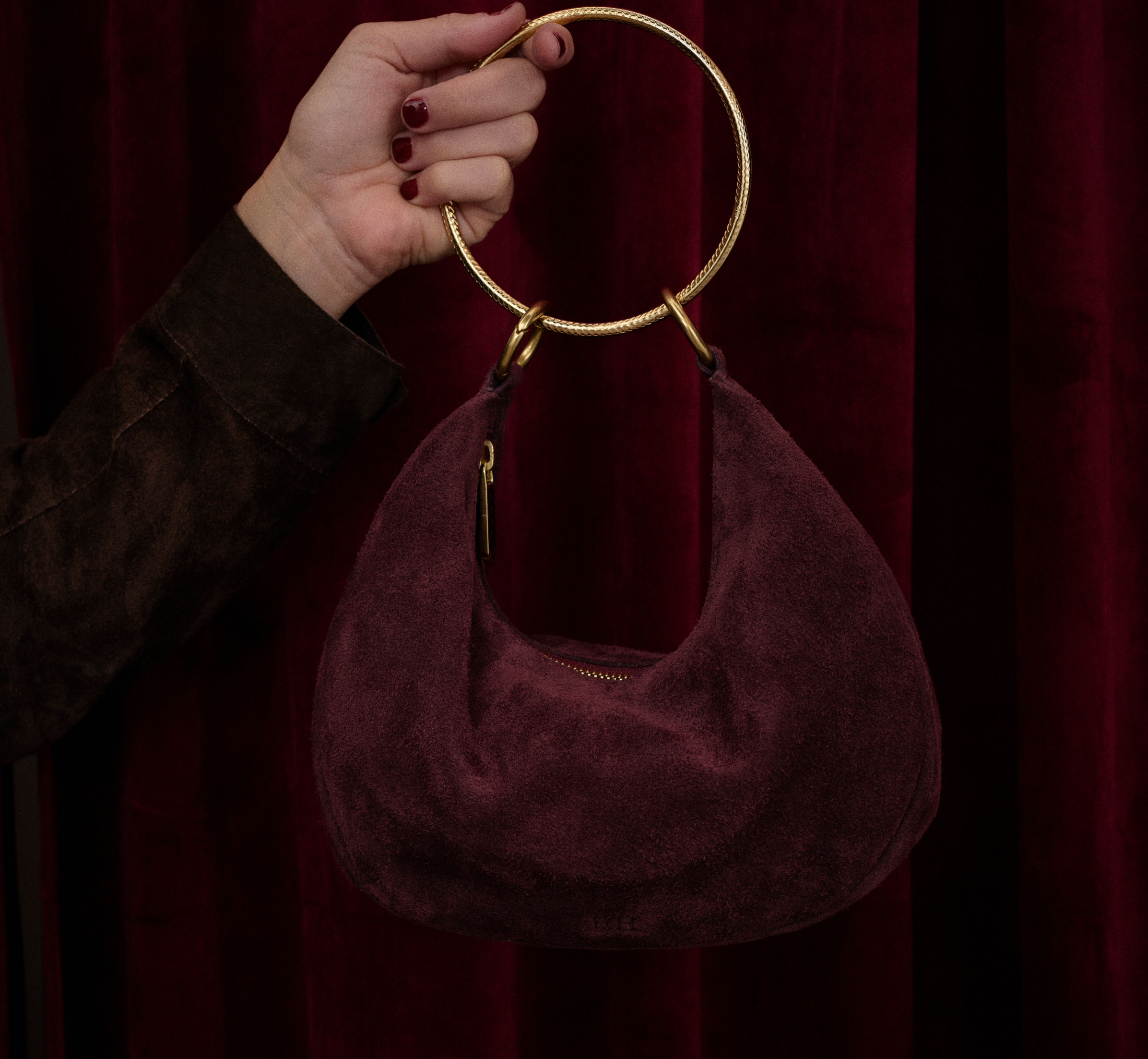 Suede Dumpling Bag