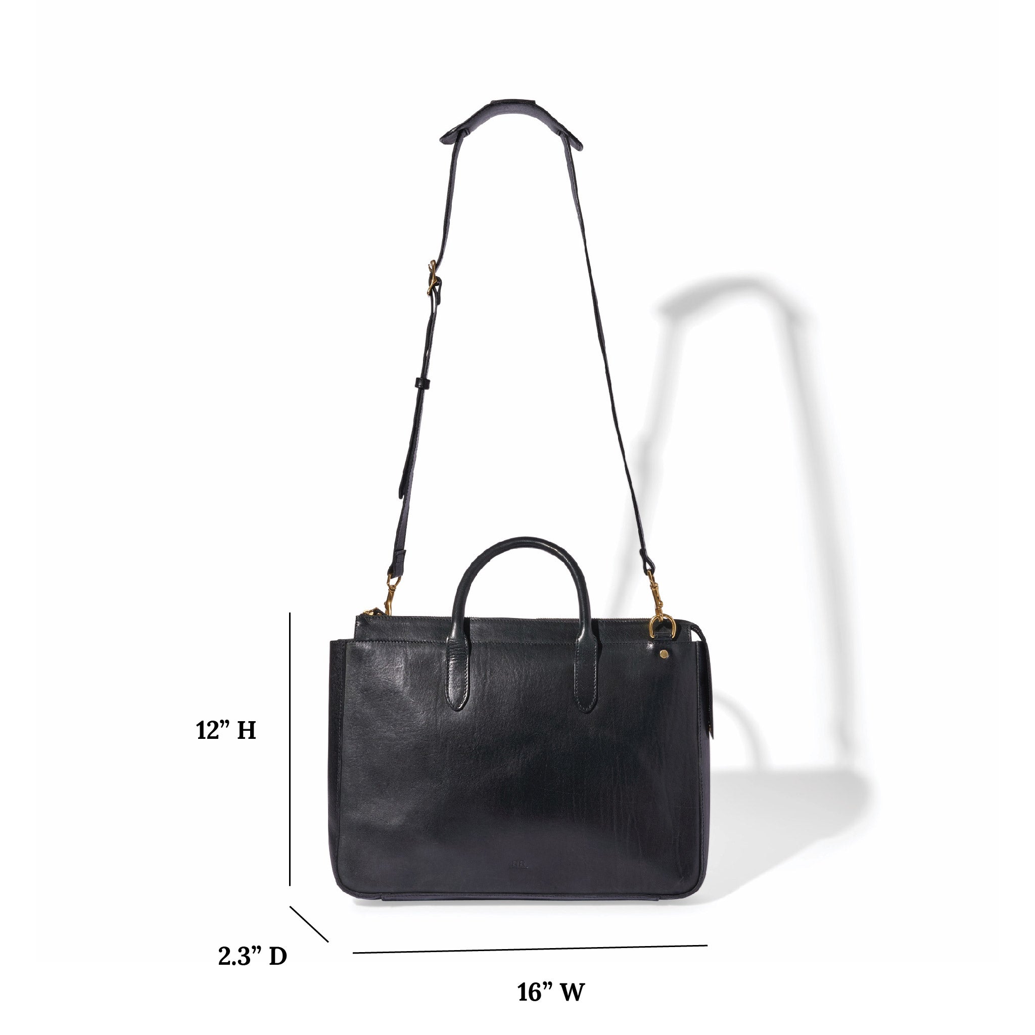 Vegetable-tanned leather briefcase designed for work, meetings, and daily carry