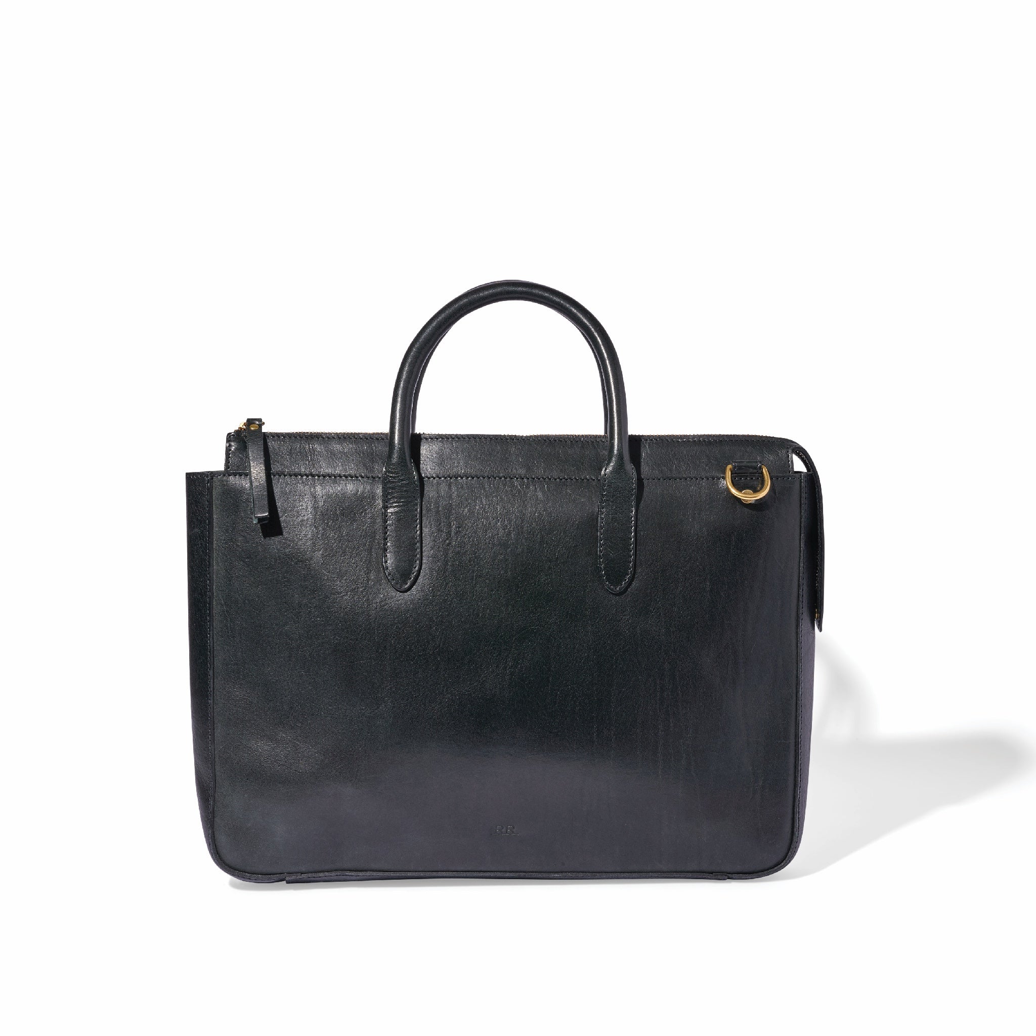 Interior of Range Revolution briefcase with laptop sleeve and card organizers