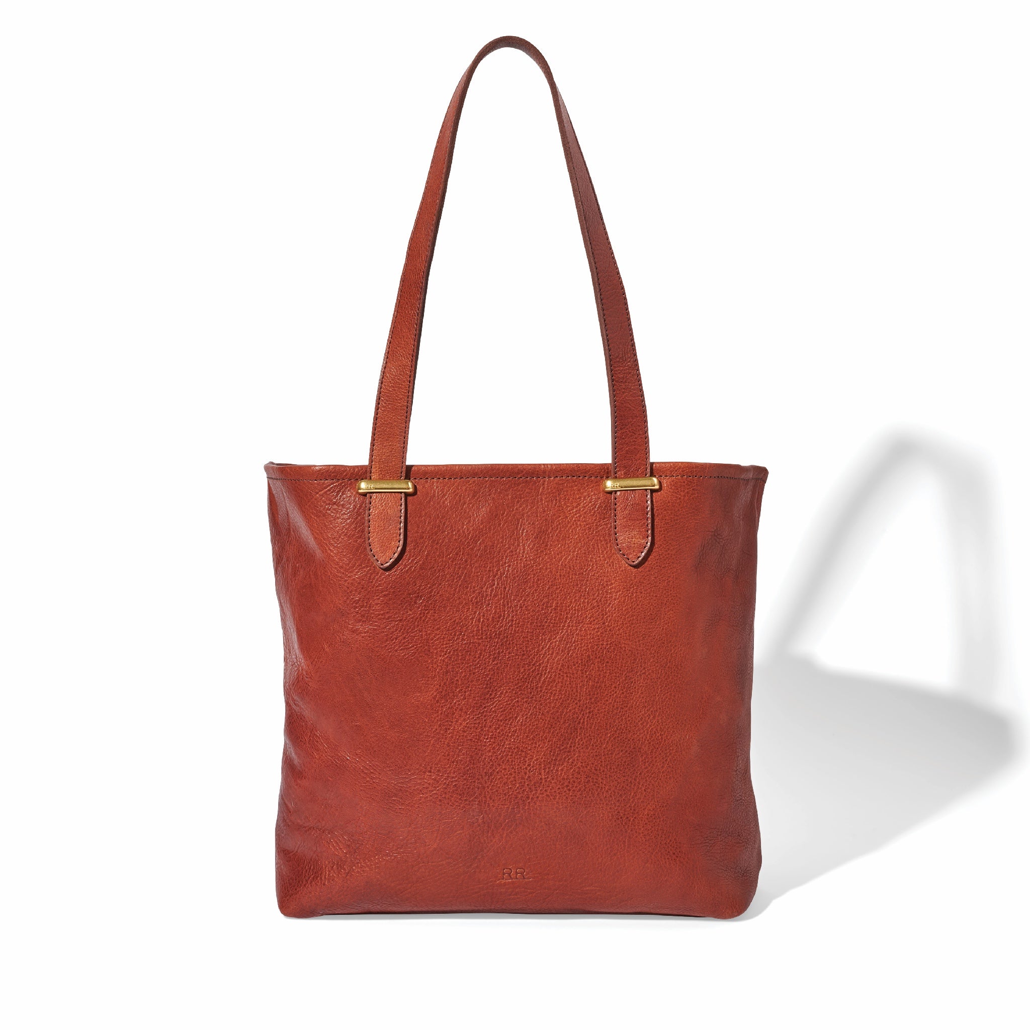 Range Revolution leather tote in Mahogany brown with removable canvas insert