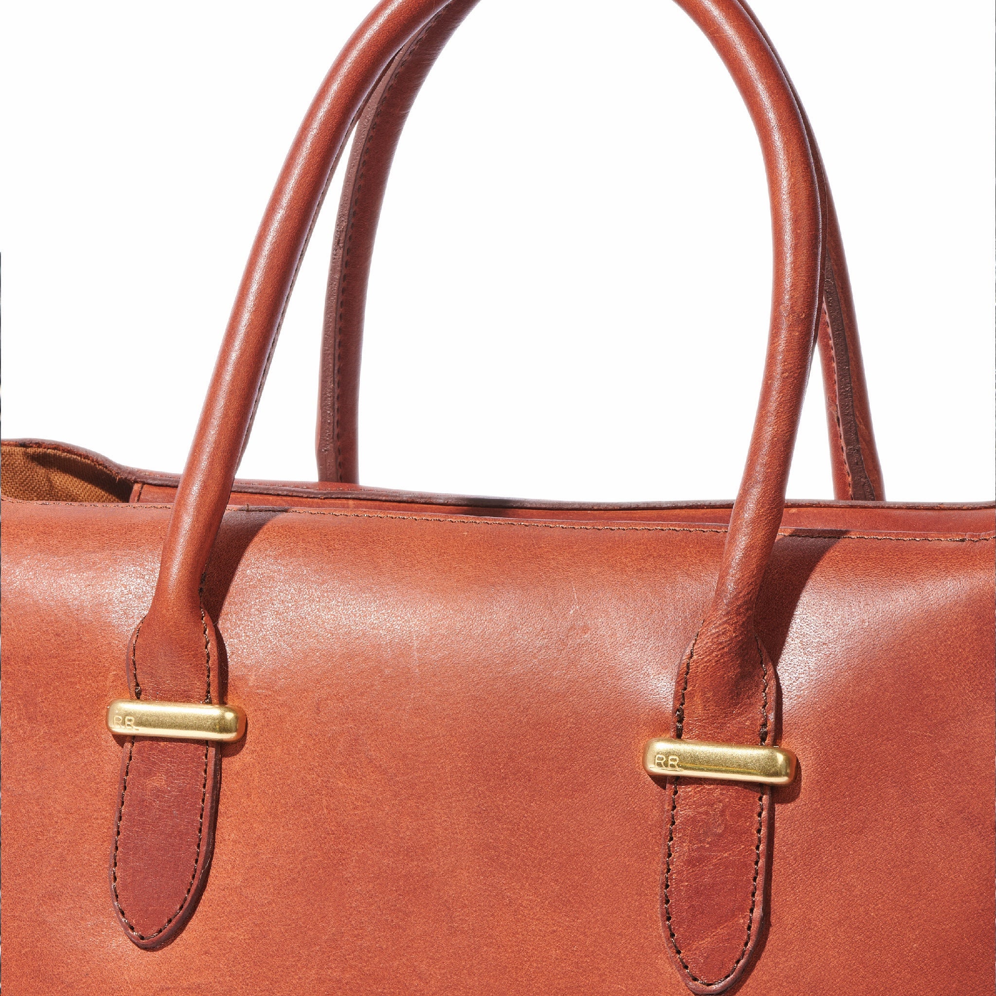 Structured leather carryall in black with cotton lining and elegant finish