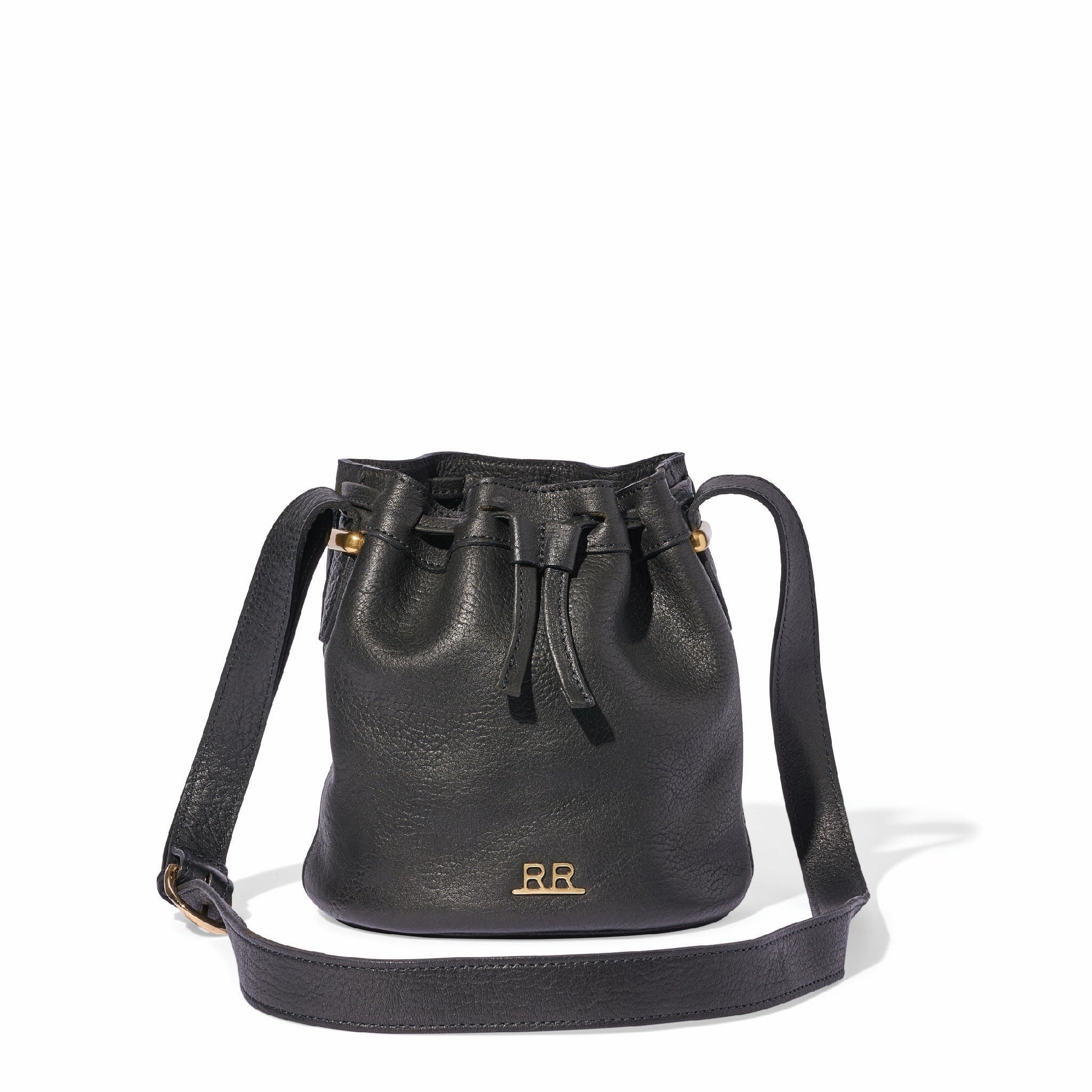 Large Bucket Bag in black leather, styled for everyday luxury and function