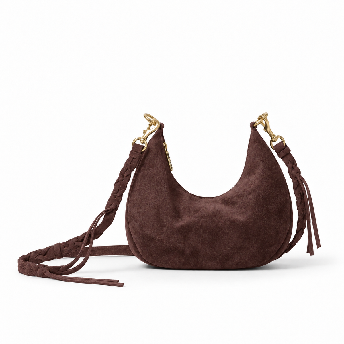 The Suede Dumpling Bag & Whipstitch Strap