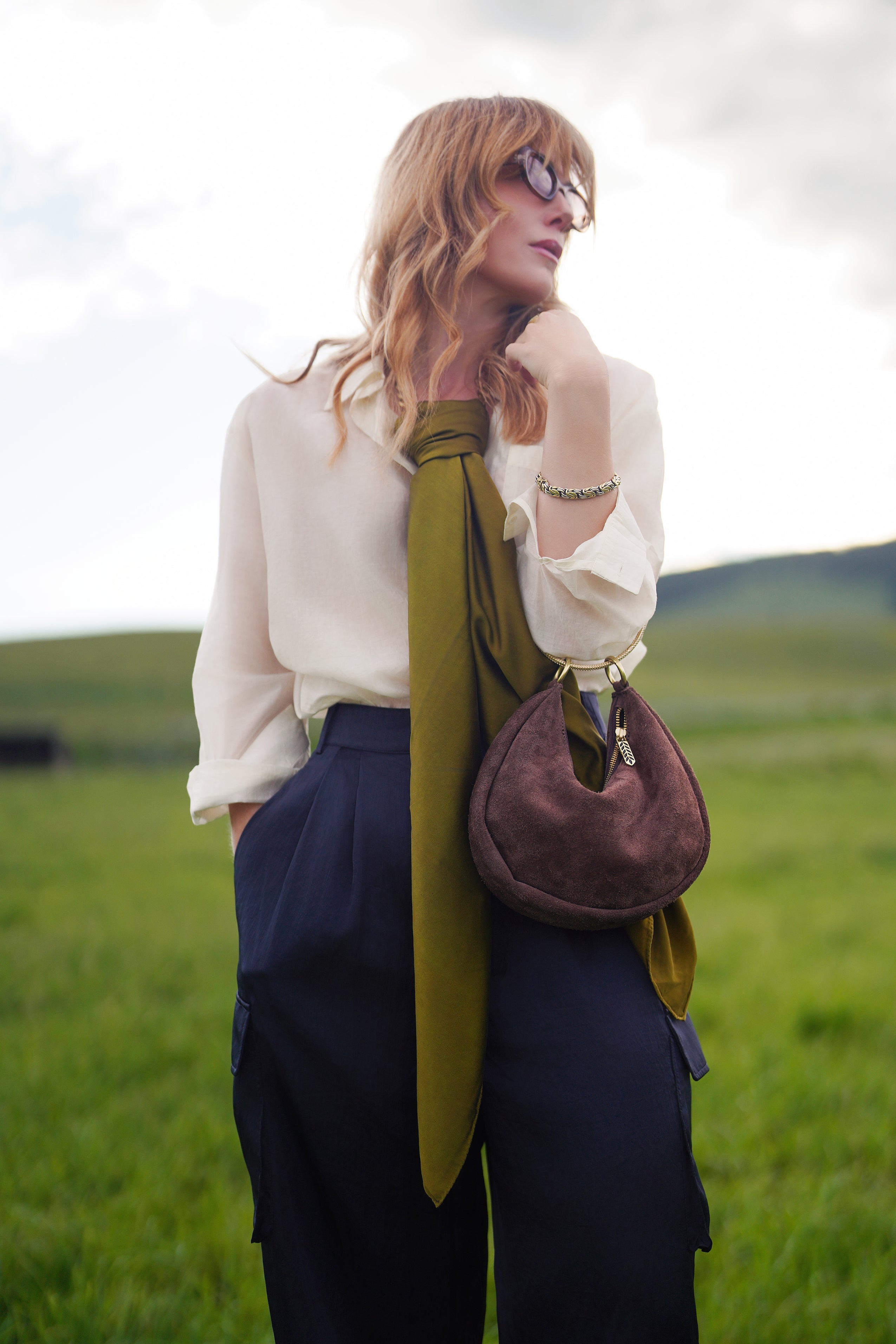 Suede Dumpling Bag