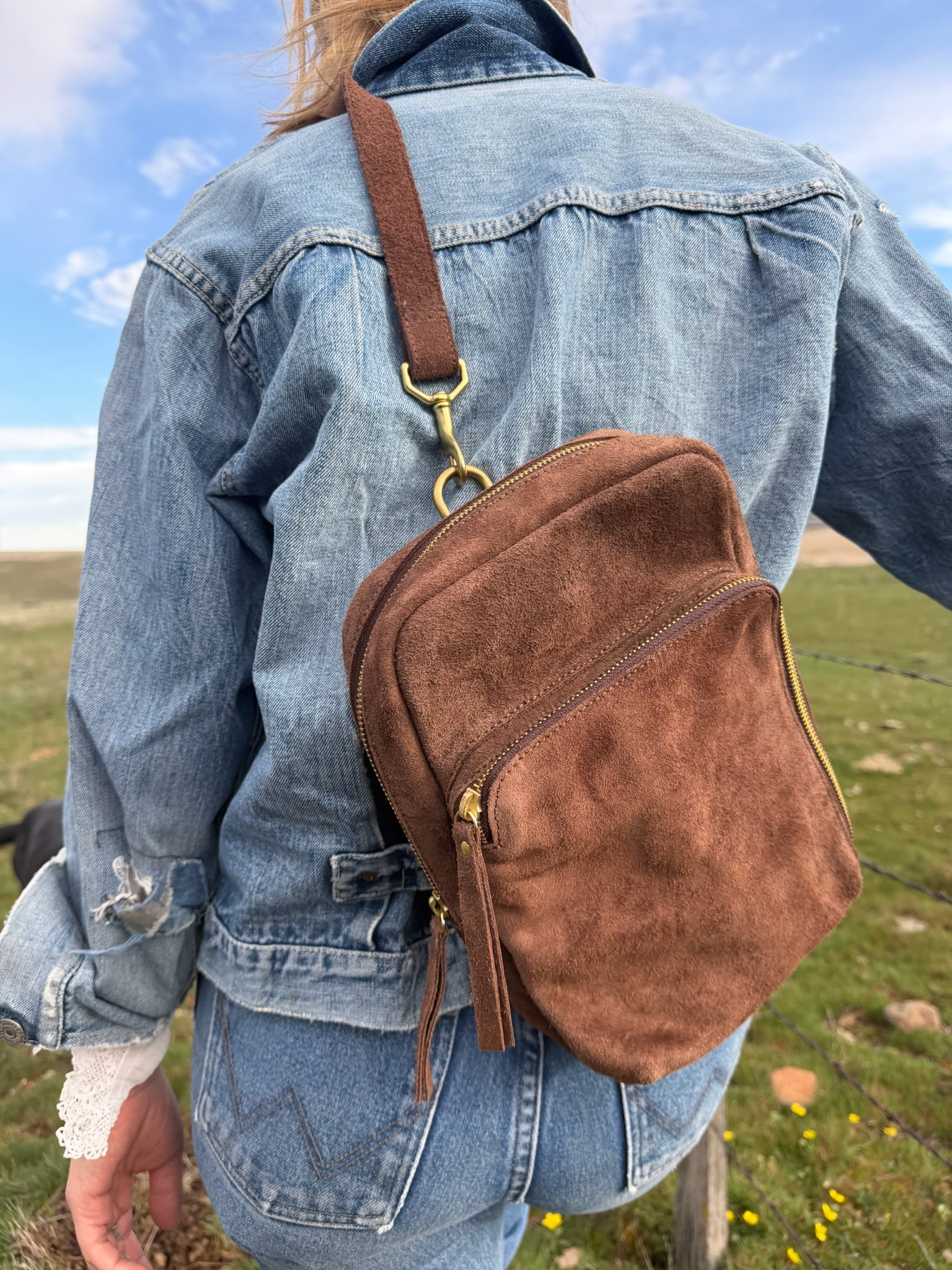 Suede Sling Bag