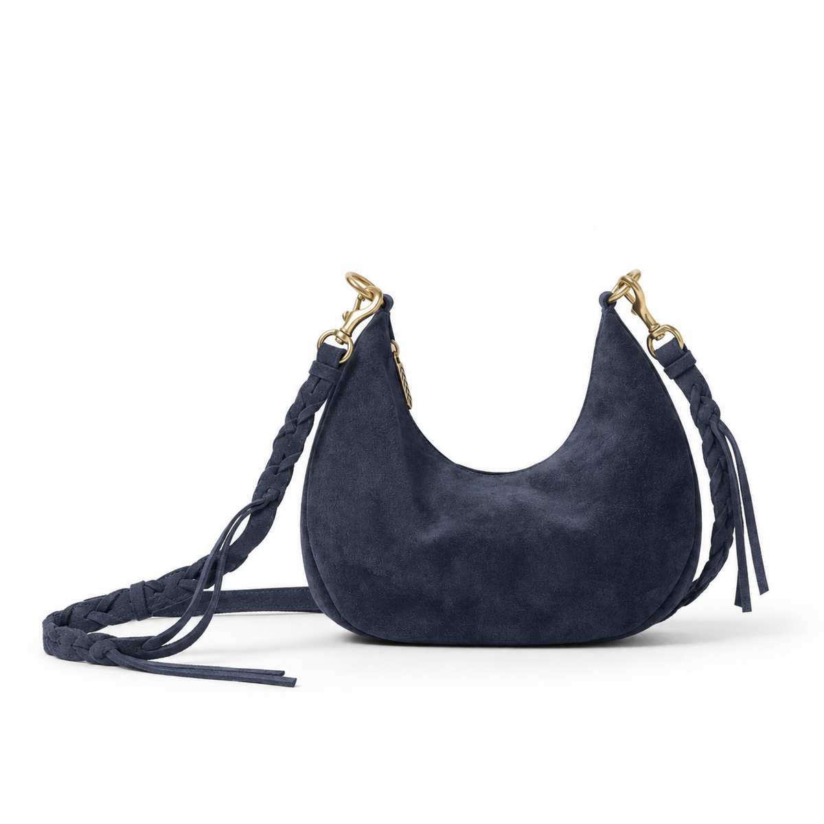 The Suede Dumpling Bag & Whipstitch Strap
