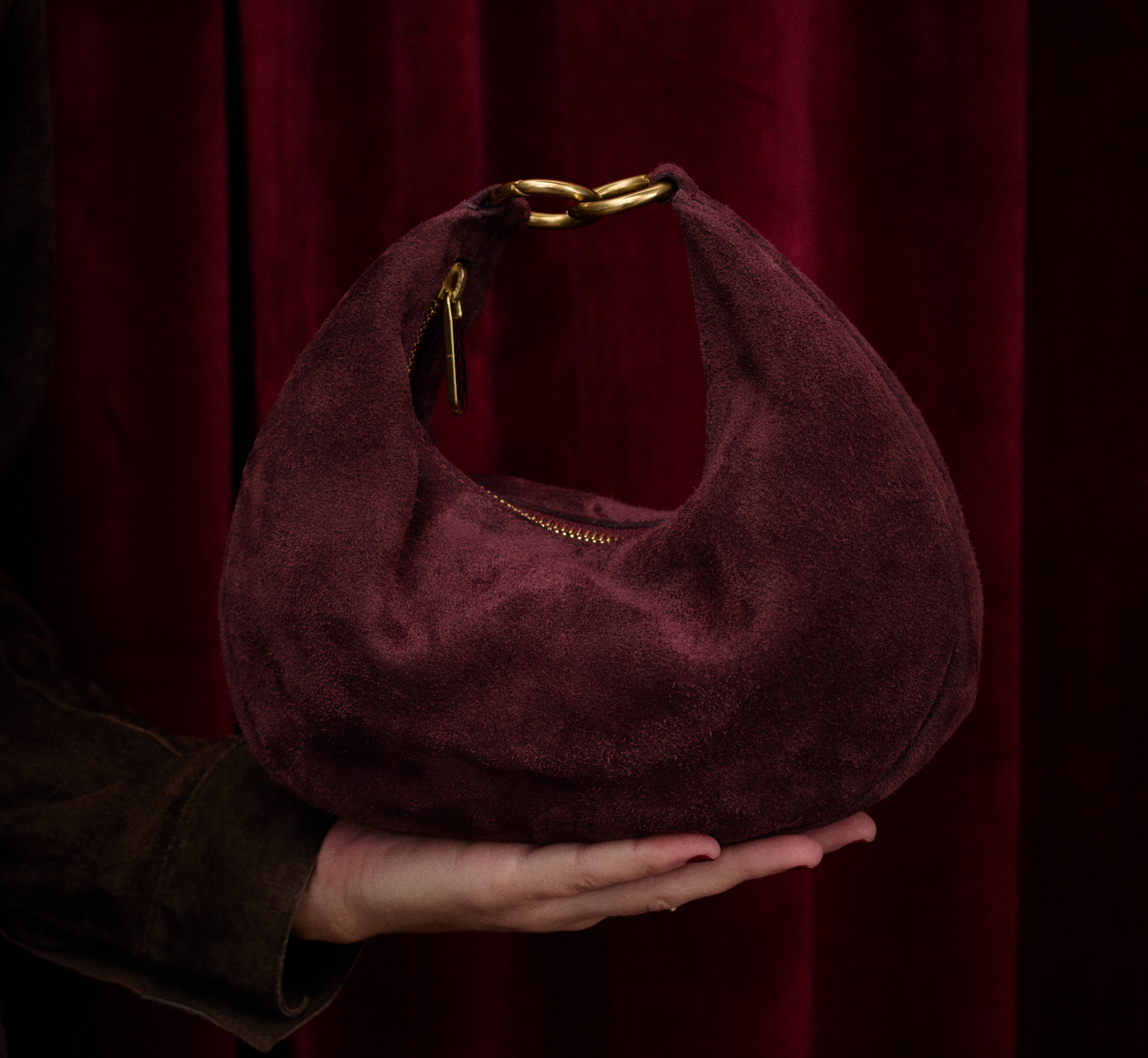 Suede Dumpling Bag